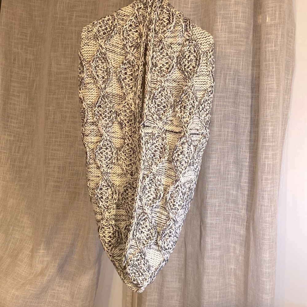 Chicos Infinity Scarf, Black & White with multi color specs